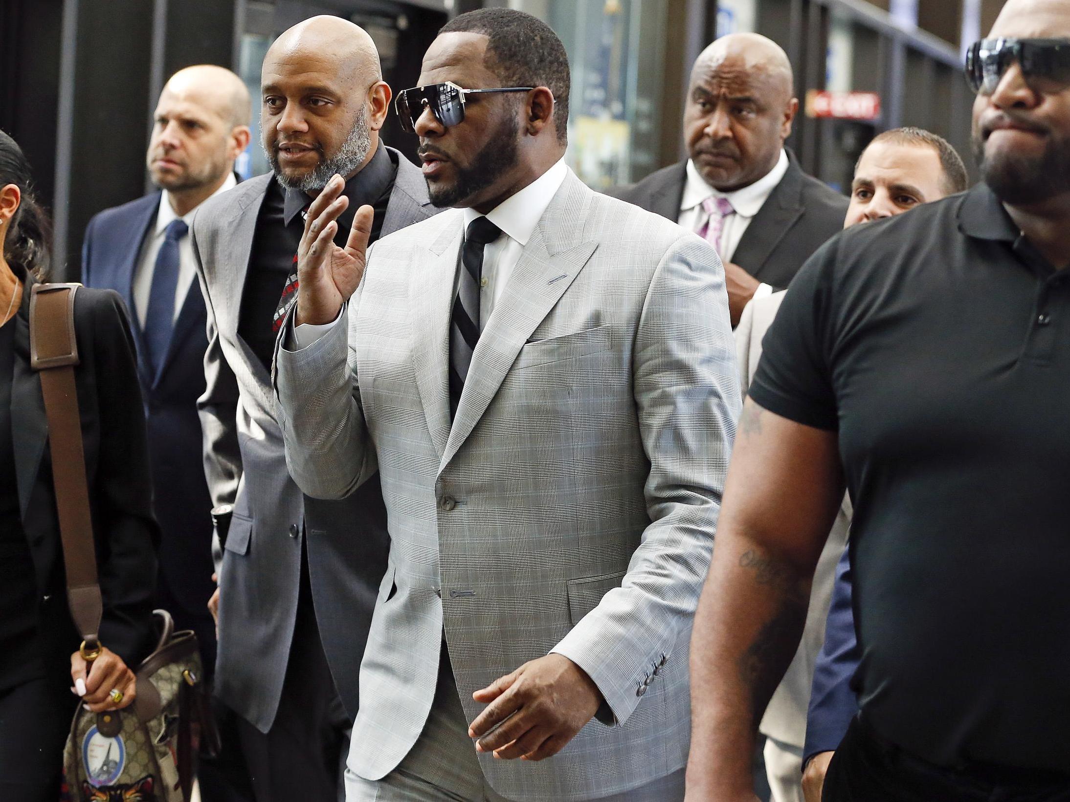 R Kelly arrives at the Leighton Criminal Courthouse on 6 June, 2019 in Chicago, Illinois.