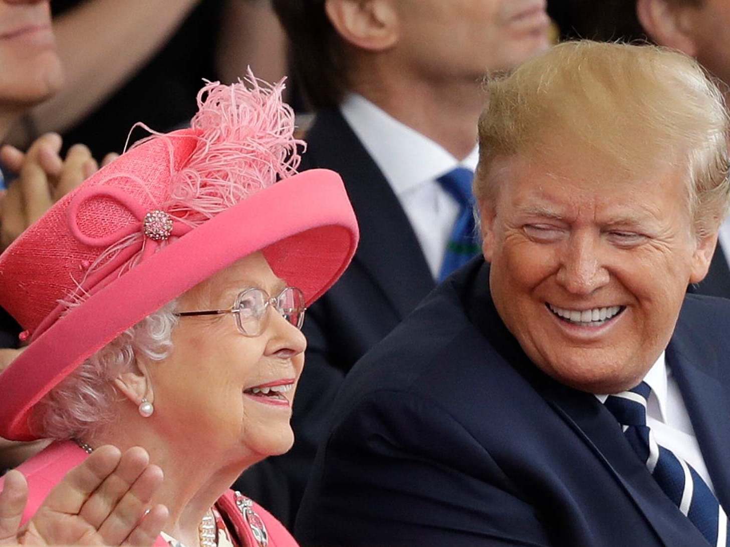 Trump claims he had 'automatic chemistry' with the Queen and denies fist-bumping her