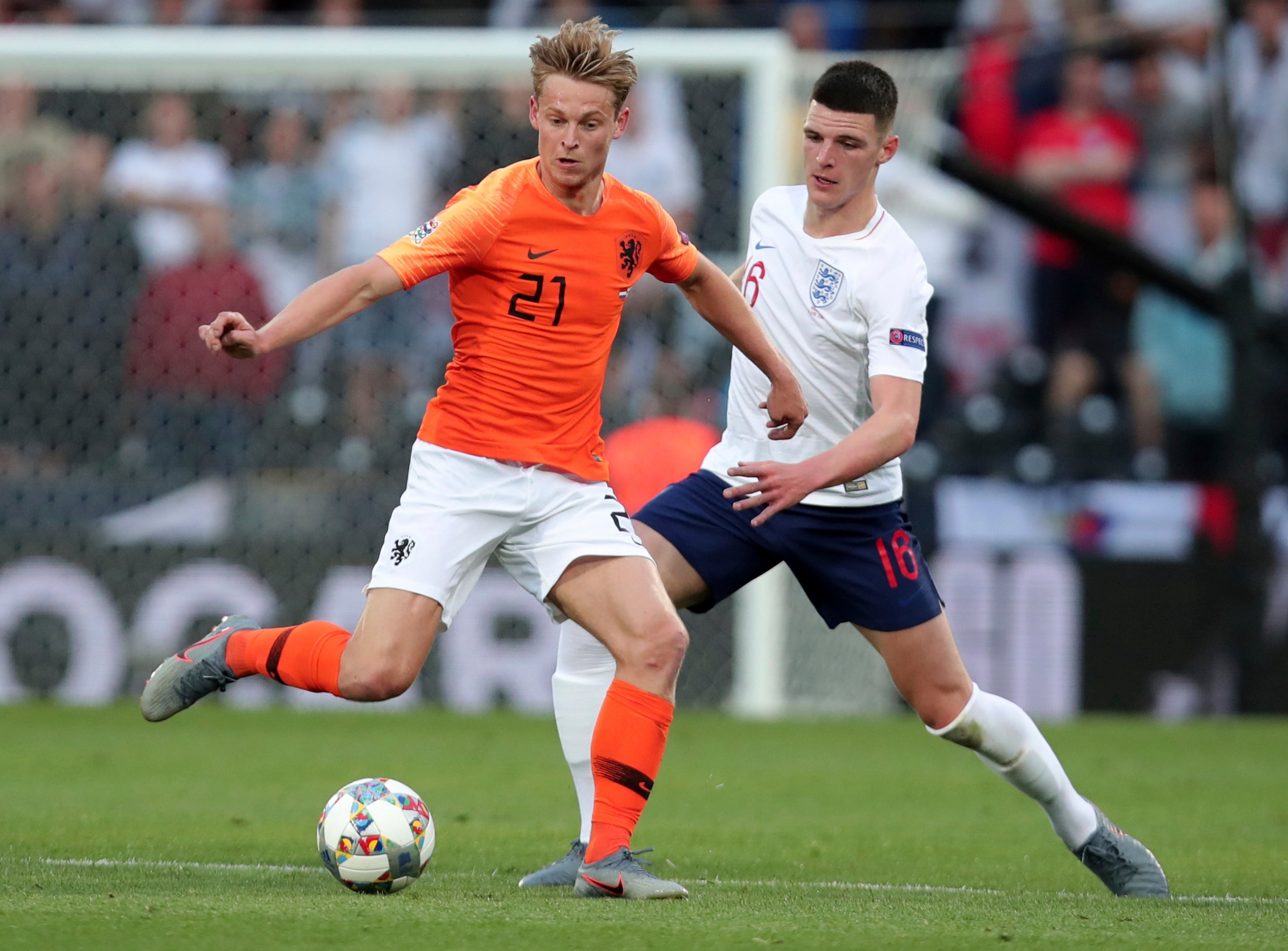 Frenkie De Jong in action against England on Thursday night