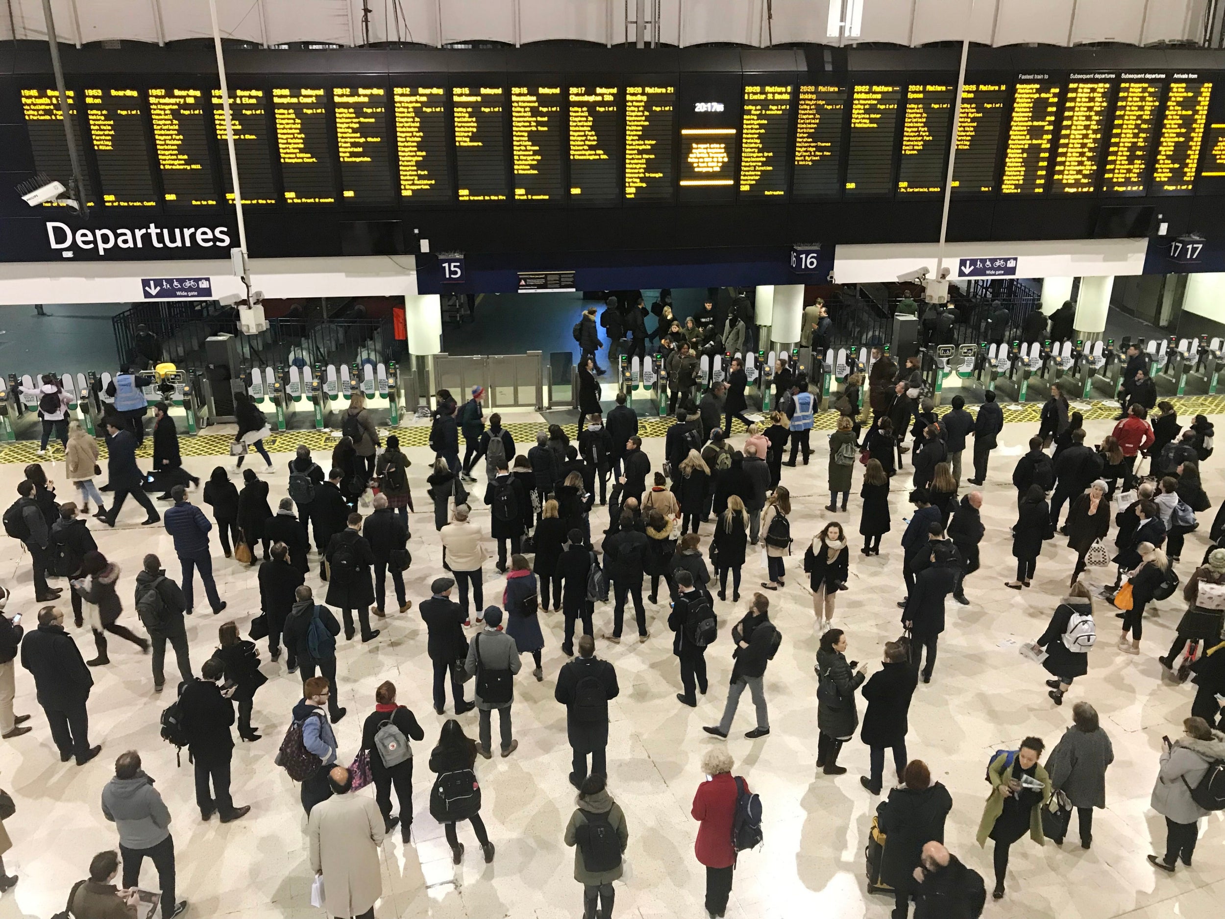 During previous rail strikes, services on the main lines have operated at about half the usual frequency