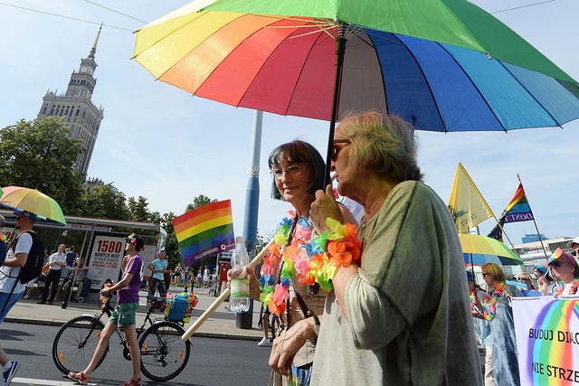 People take part in LGBT+ Pride in Warsaw 2018