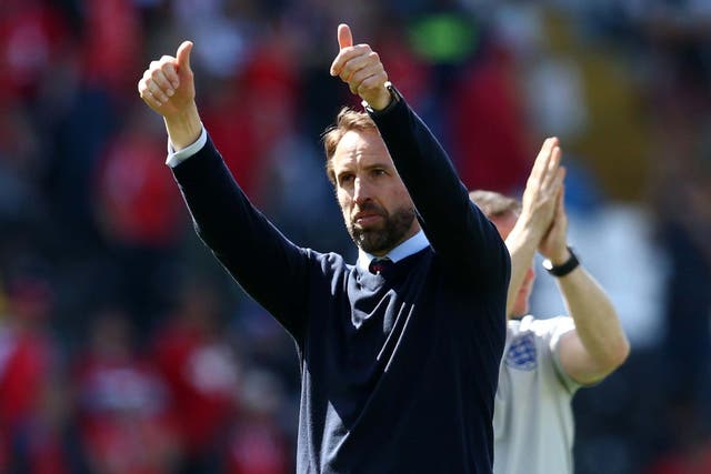 Gareth Southgate manager of England celebrates