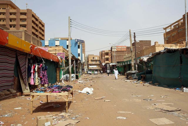 The market in Omdurman was closed on the first day of the campaign of civil disobedience