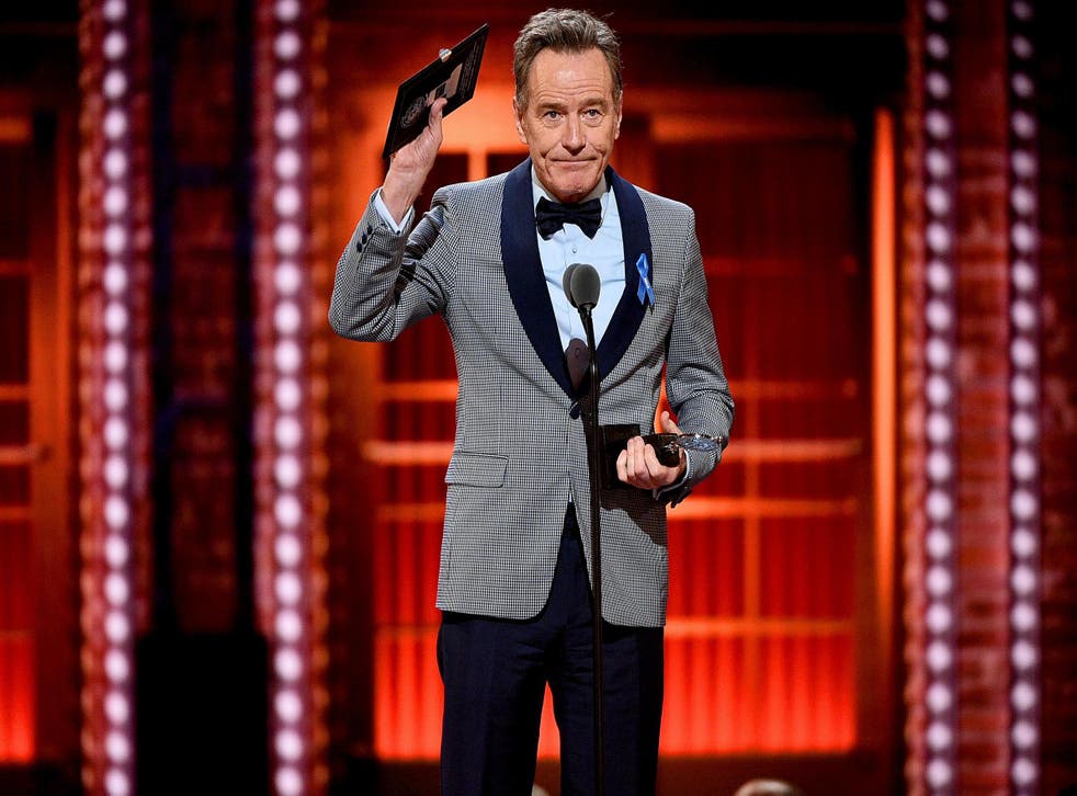 Bryan Cranston accepts the best performance by an actor in a leading role in a play for Network onstage during the 2019 Tony Awards at Radio City Music Hall on 9 June, 2019 in New York City.