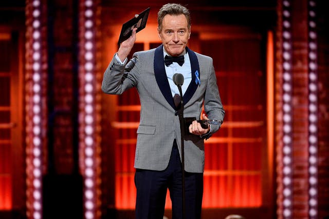 Bryan Cranston accepts the best performance by an actor in a leading role in a play for network onstage during the 2019 Tony Awards at Radio City Music Hall on 9 June, 2019 in New York City.