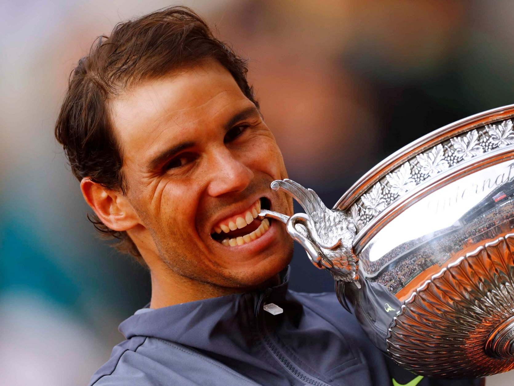 Nadal celebrates at Roland Garros