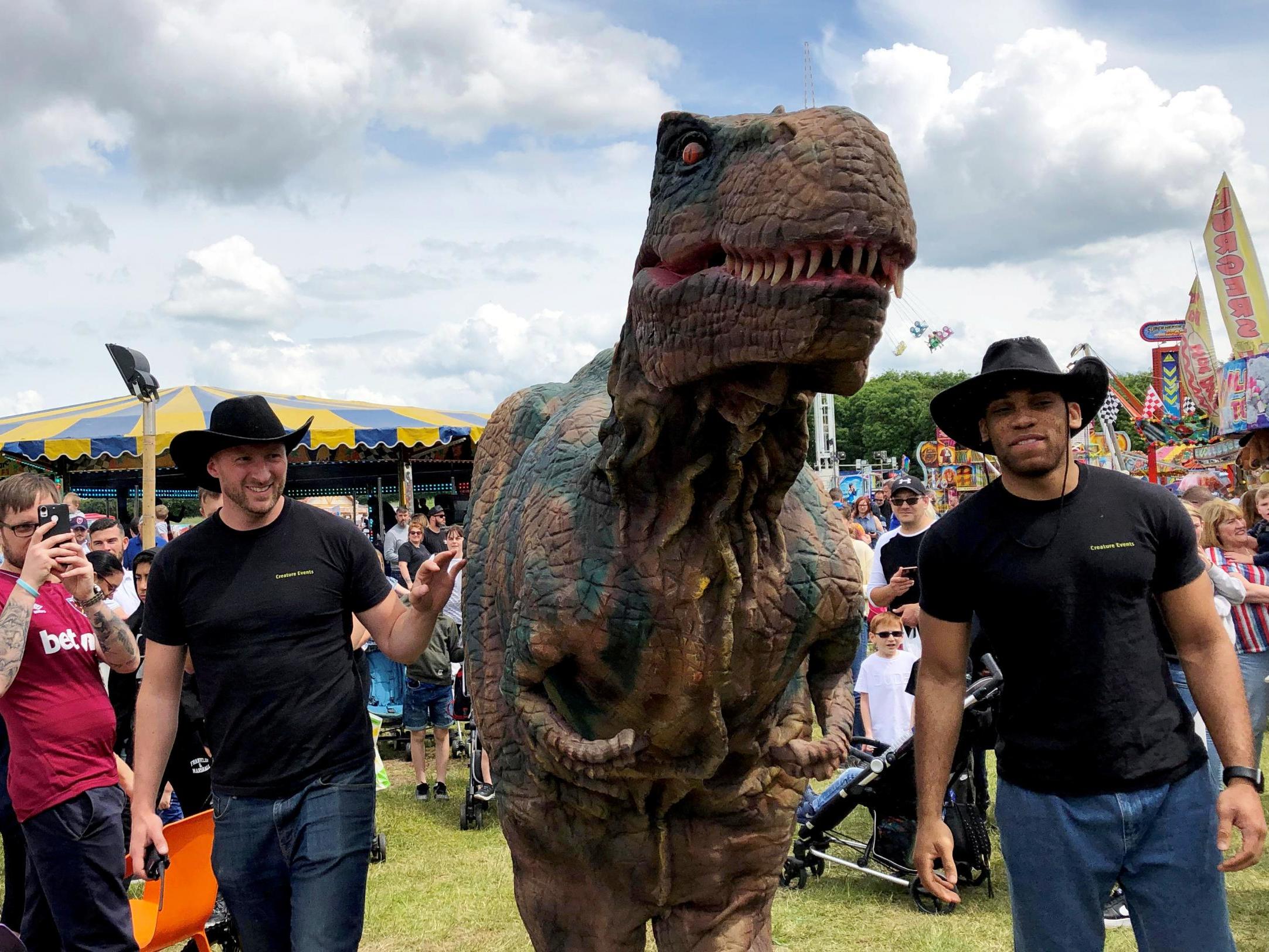 Disappointed families criticised a Jurassic Park attraction in Peterborough on 9 June 2019 as "just a man in a blow up dinosaur suit".