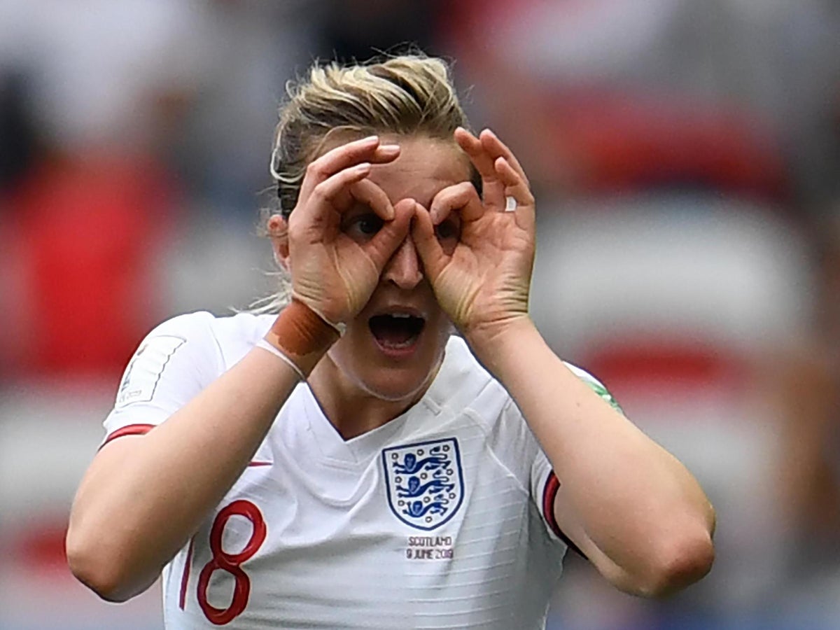 Women's World Cup: England striker Ellen White explains unusual reason  behind 'goggles' celebration, The Independent