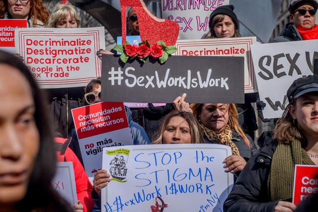 Feminist organisers, sex workers, anti-trafficking organisations and grassroots community groups stood alongside law-makers at city hall to unveil a proposal for decriminalisation in New York on Monday