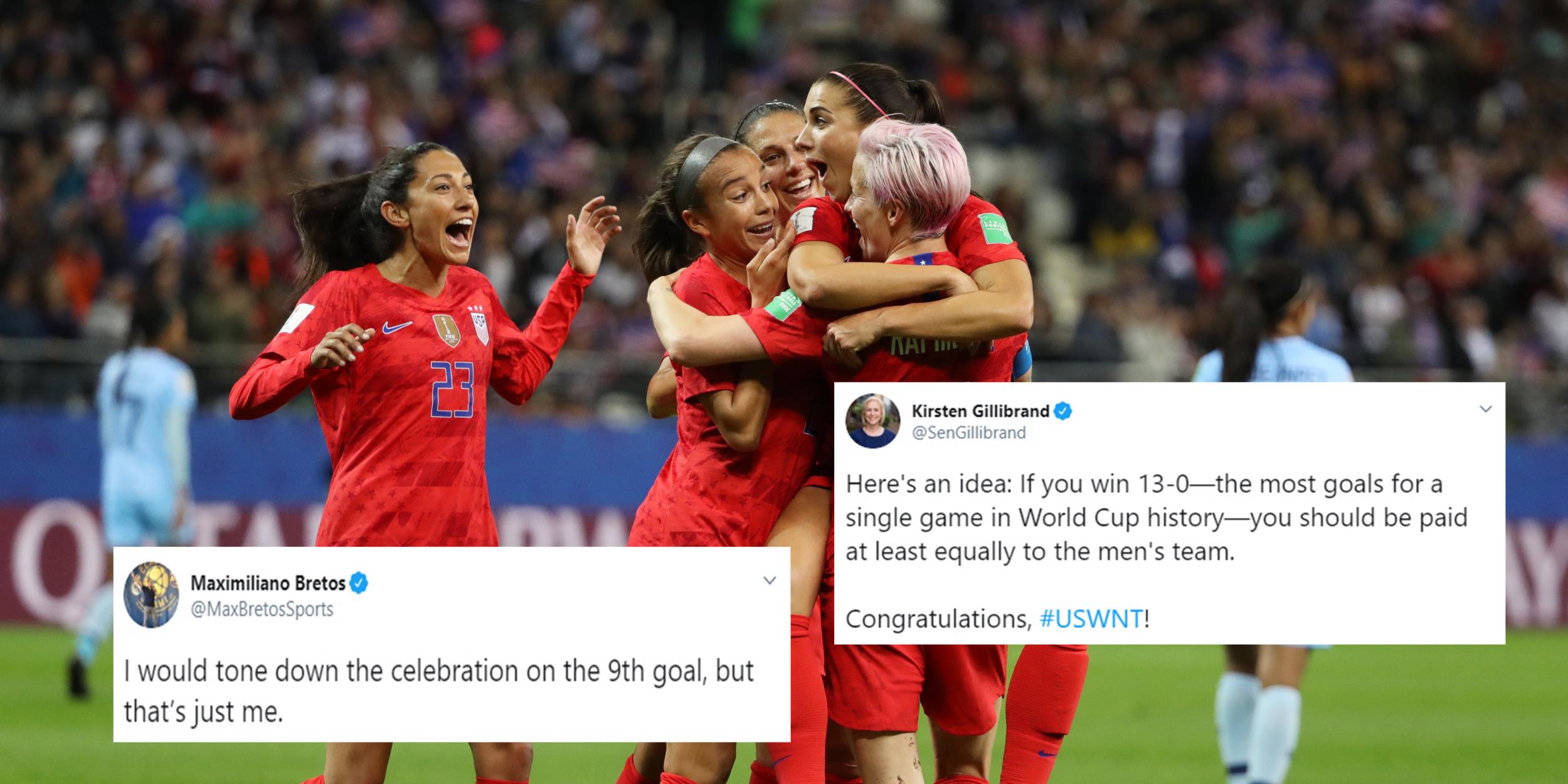 Women's World Cup US soccer team make history with 130 win over