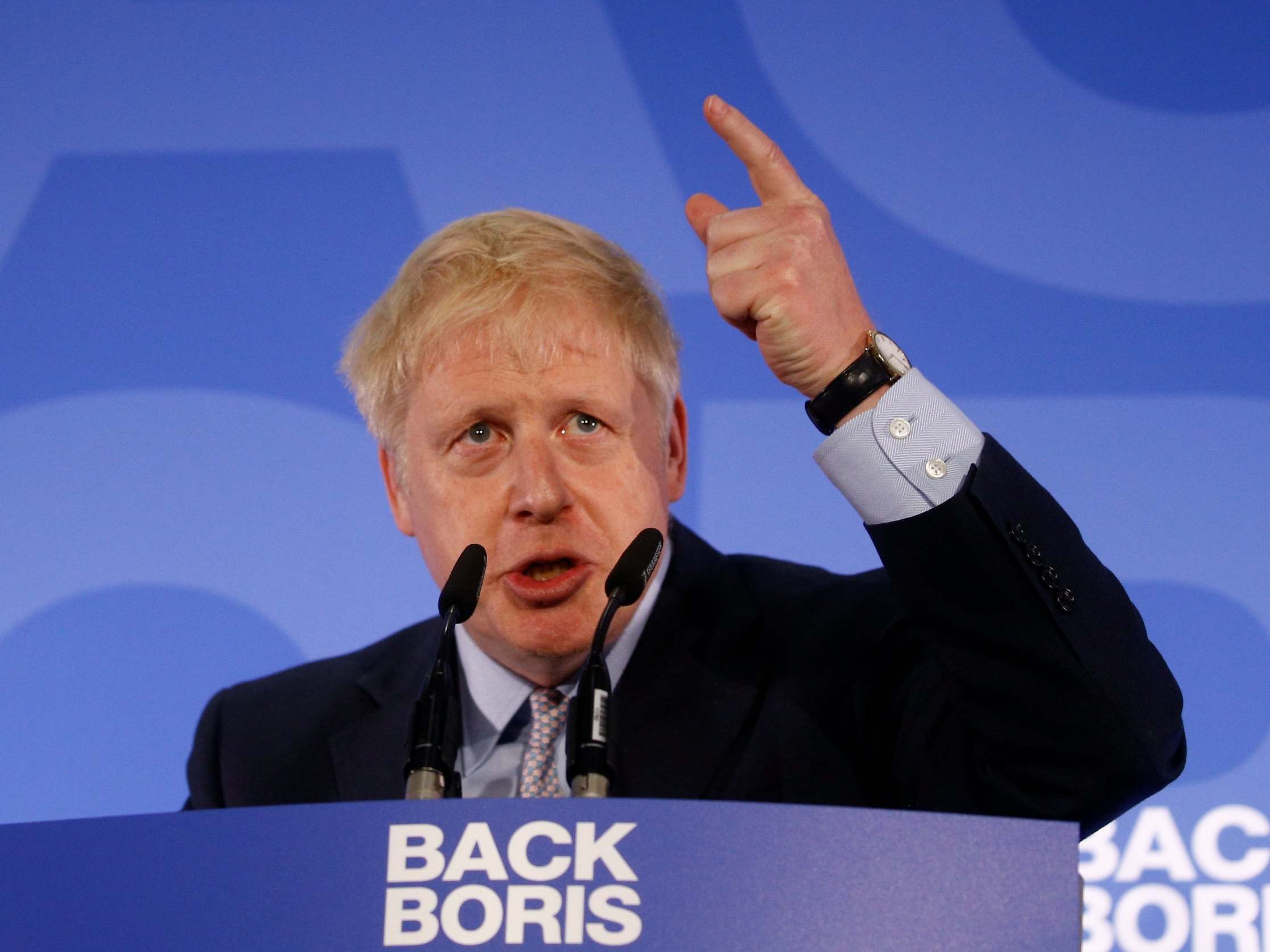 Johnson launched his campaign in London yesterday
