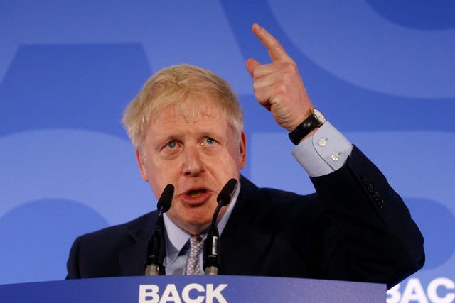 Johnson launched his campaign in London yesterday