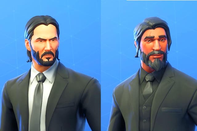 The new John Wick Skin on the left, compared to the old Reaper Skin in Fortnite