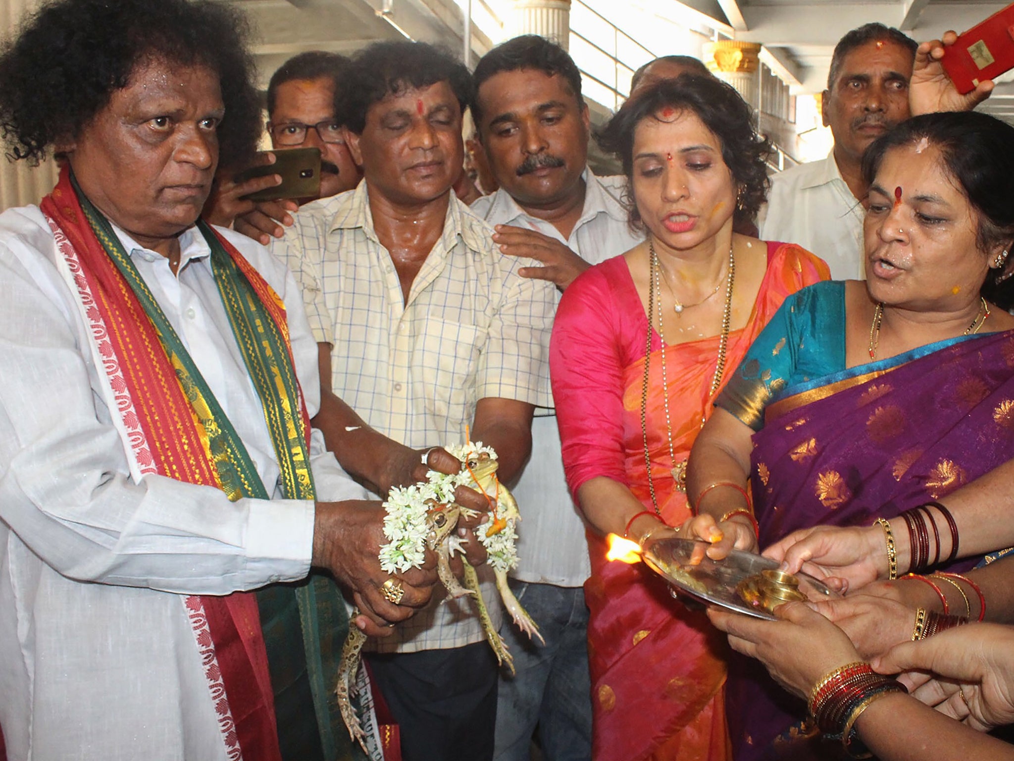 The male and female frog were christened Varuna and Varsha, after the god of water and a word describing the rainy season respectively