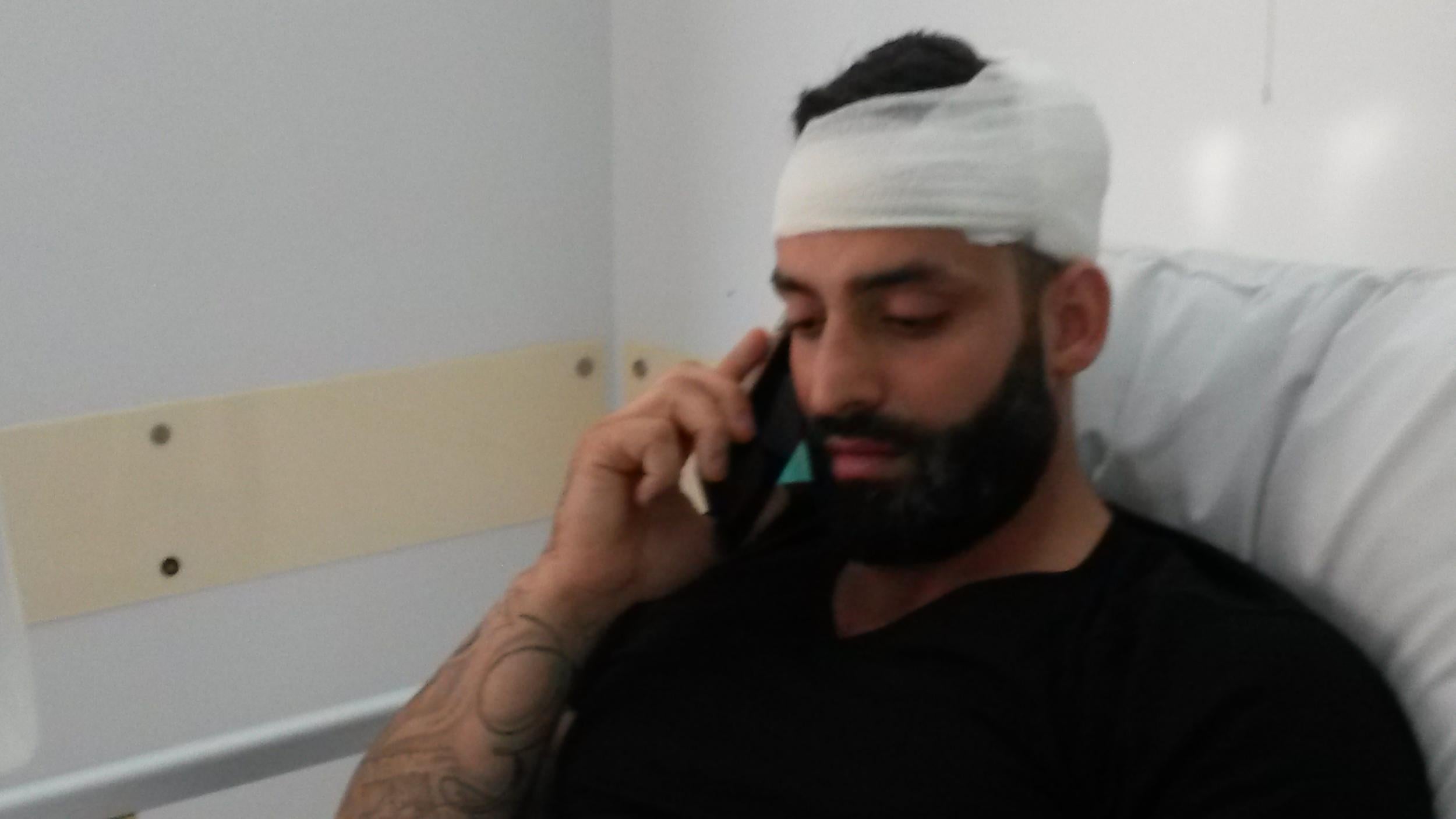Wounded Saber Mrad, shot in the brain by an Isis gunman, talks to relatives in Australia