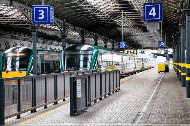 The train was headed for Heuston station in Dublin