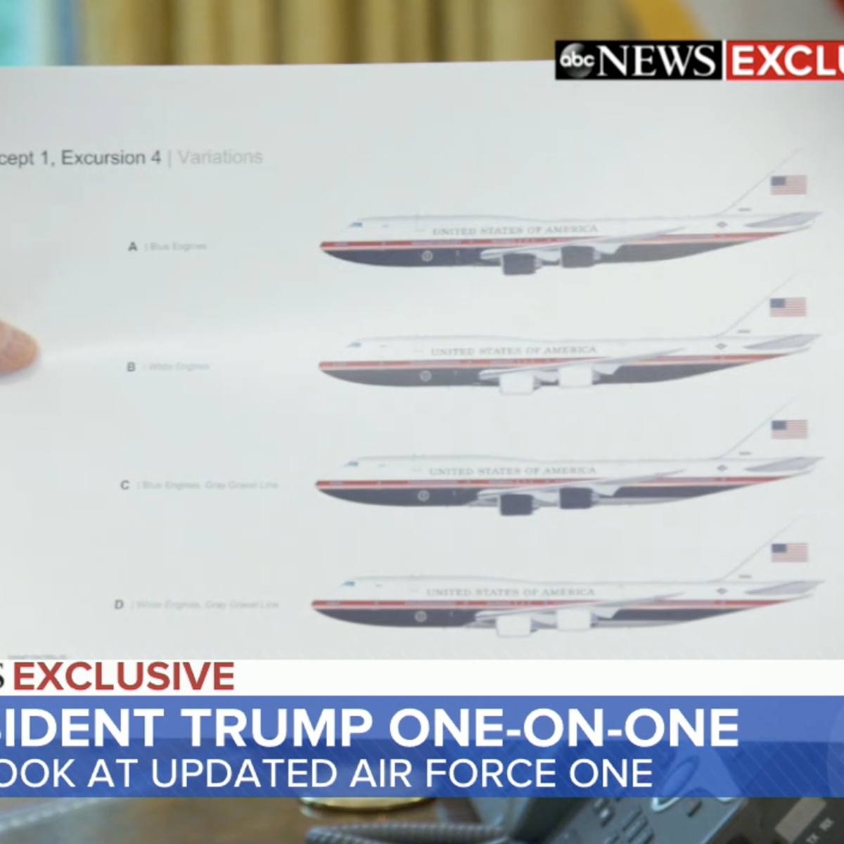 Trump shares first photos of Air Force One redesign mock ups The Independent The Independent