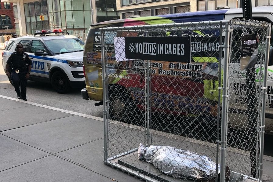 Art instillations appear across NYC protesting separating migrant families: 'No kids in cages'