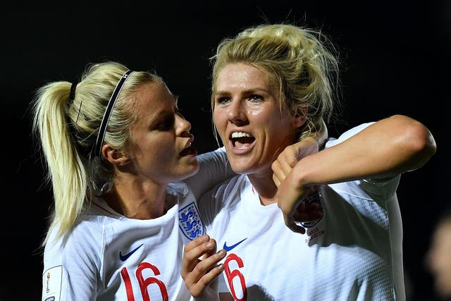 Millie Bright, right, and England teammate Rachel Daly earn a fraction what their male counterparts get