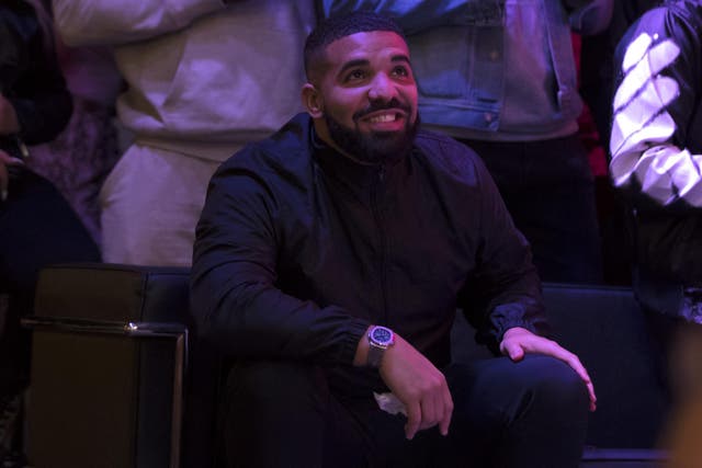 Drake watching the Toronto Raptors in the NBA Finals