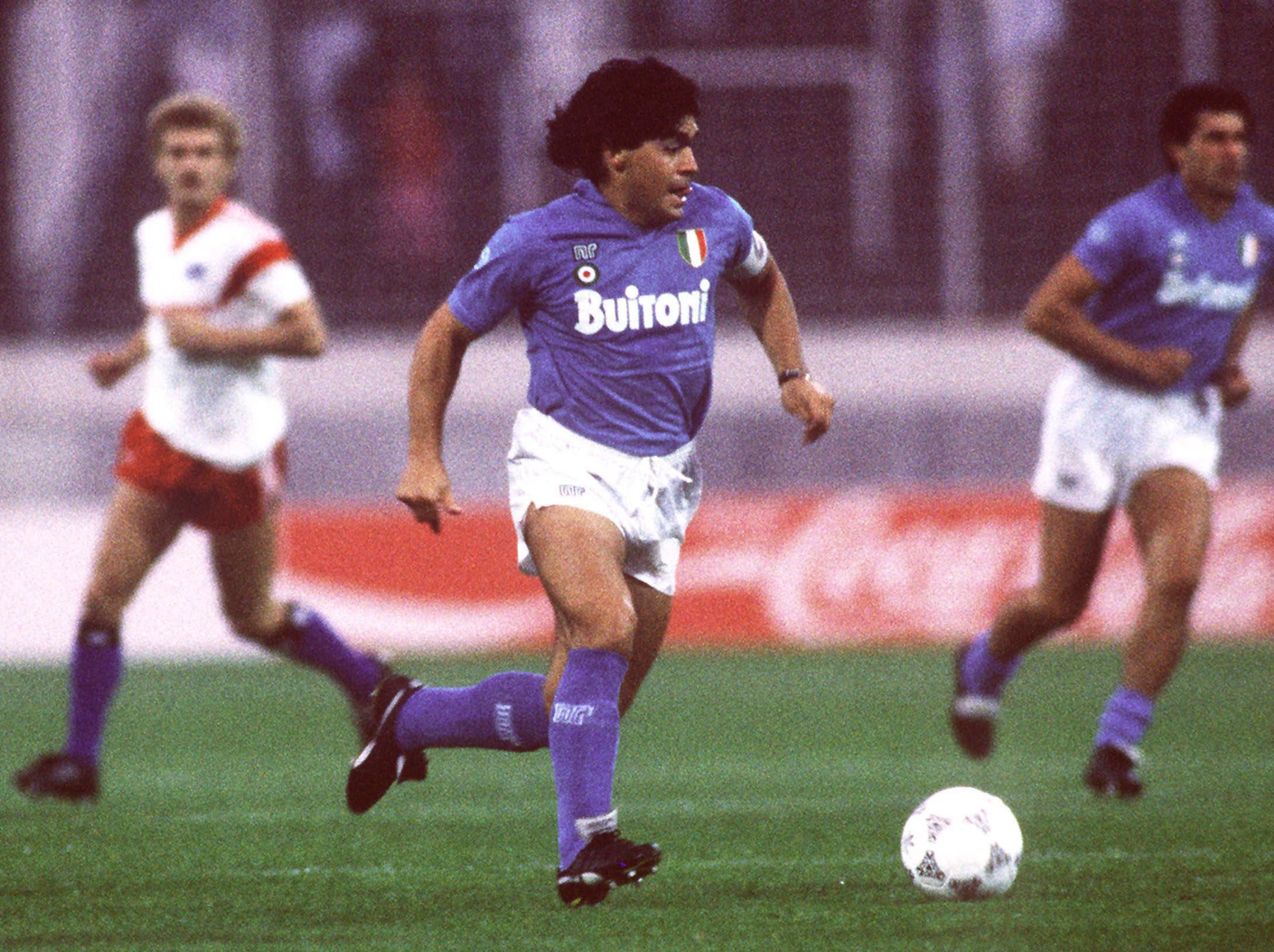 Playing against Hamburg, in 1987