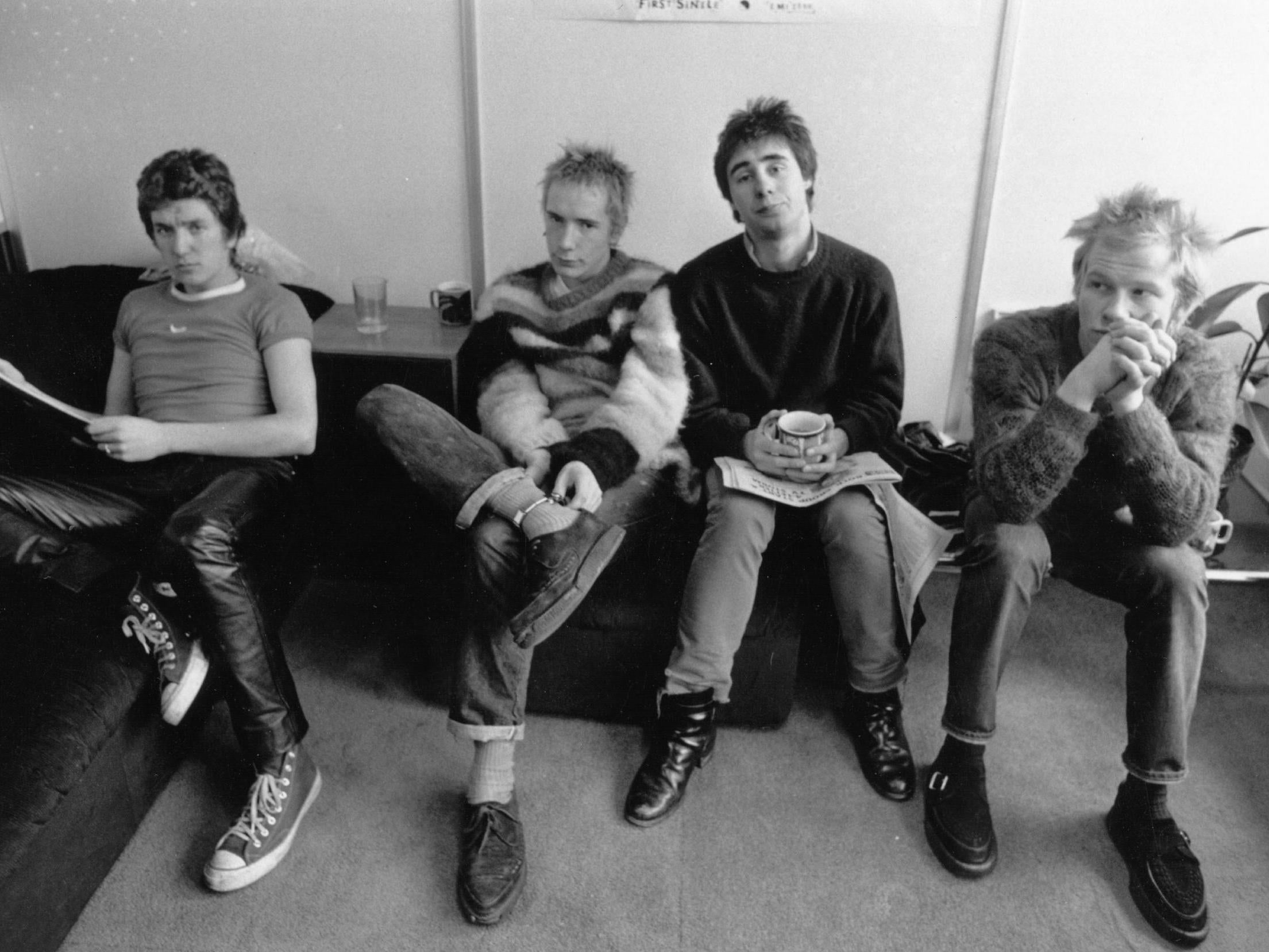 Lounge act: Steve Jones, Johnny Rotten, Glen Matlock and Paul Cook
