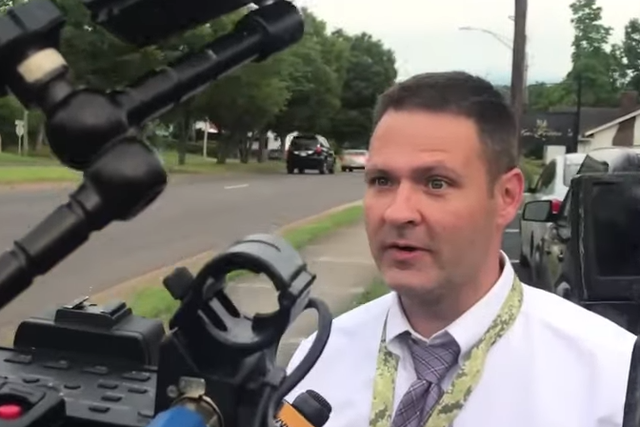 Grayson Fritts defends himself when quizzed by reporters
