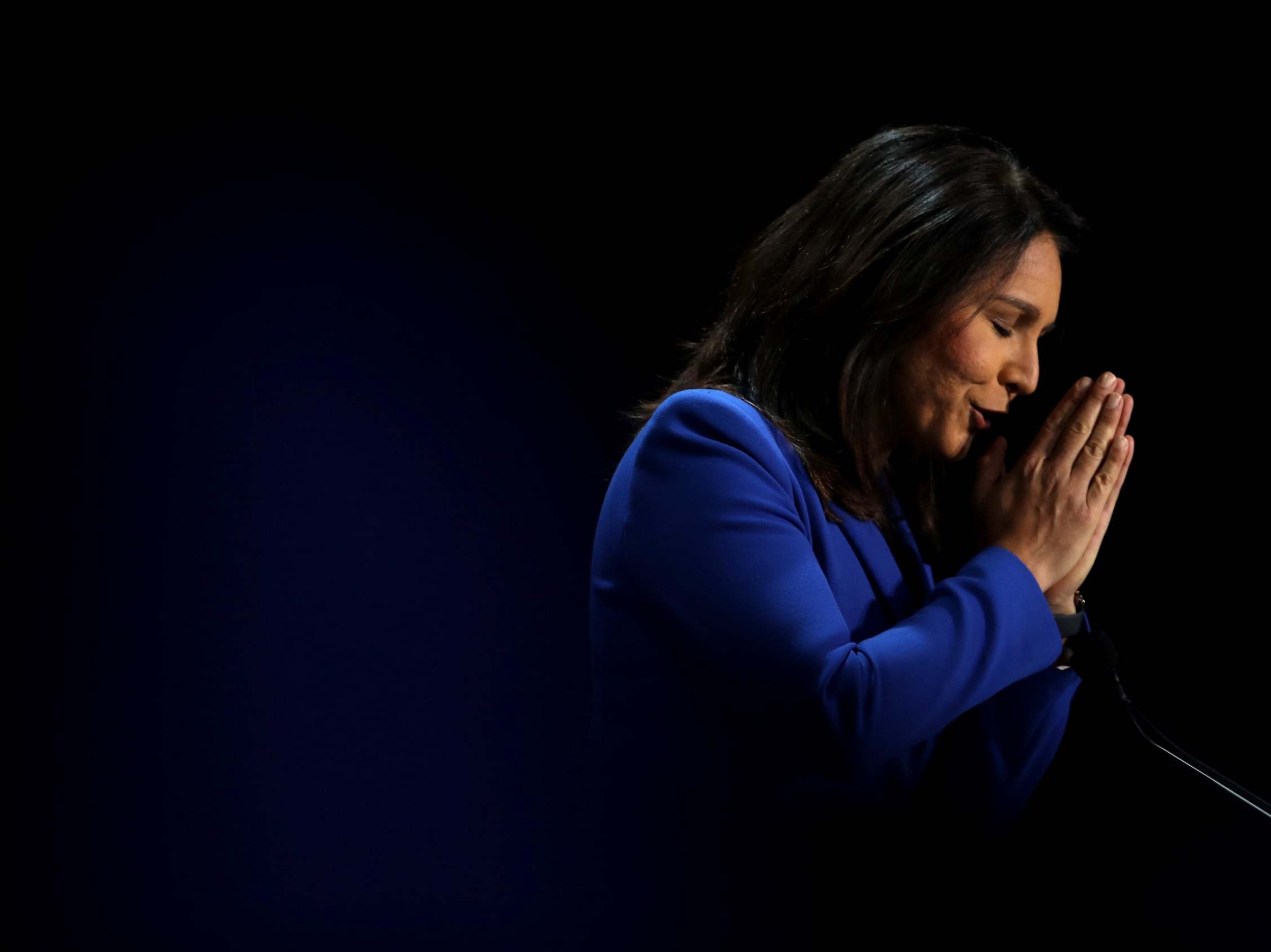 Gabbard speaks during the California Democrats 2019 State Convention in San Francisco
