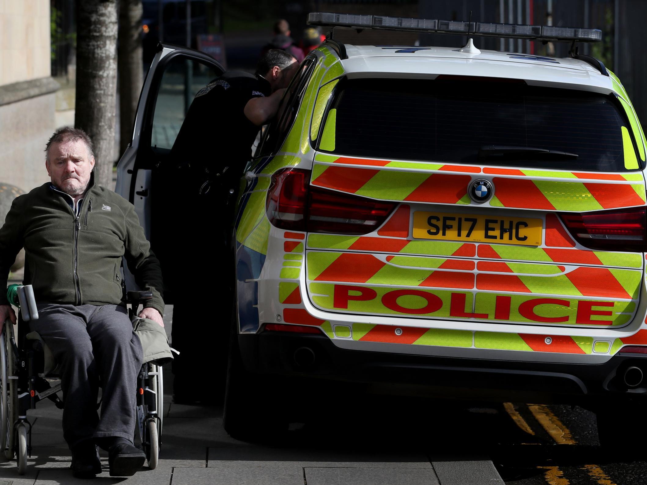 Edward Cairney, 77, from Inverkip, arrives at the High Court in Glasgow.