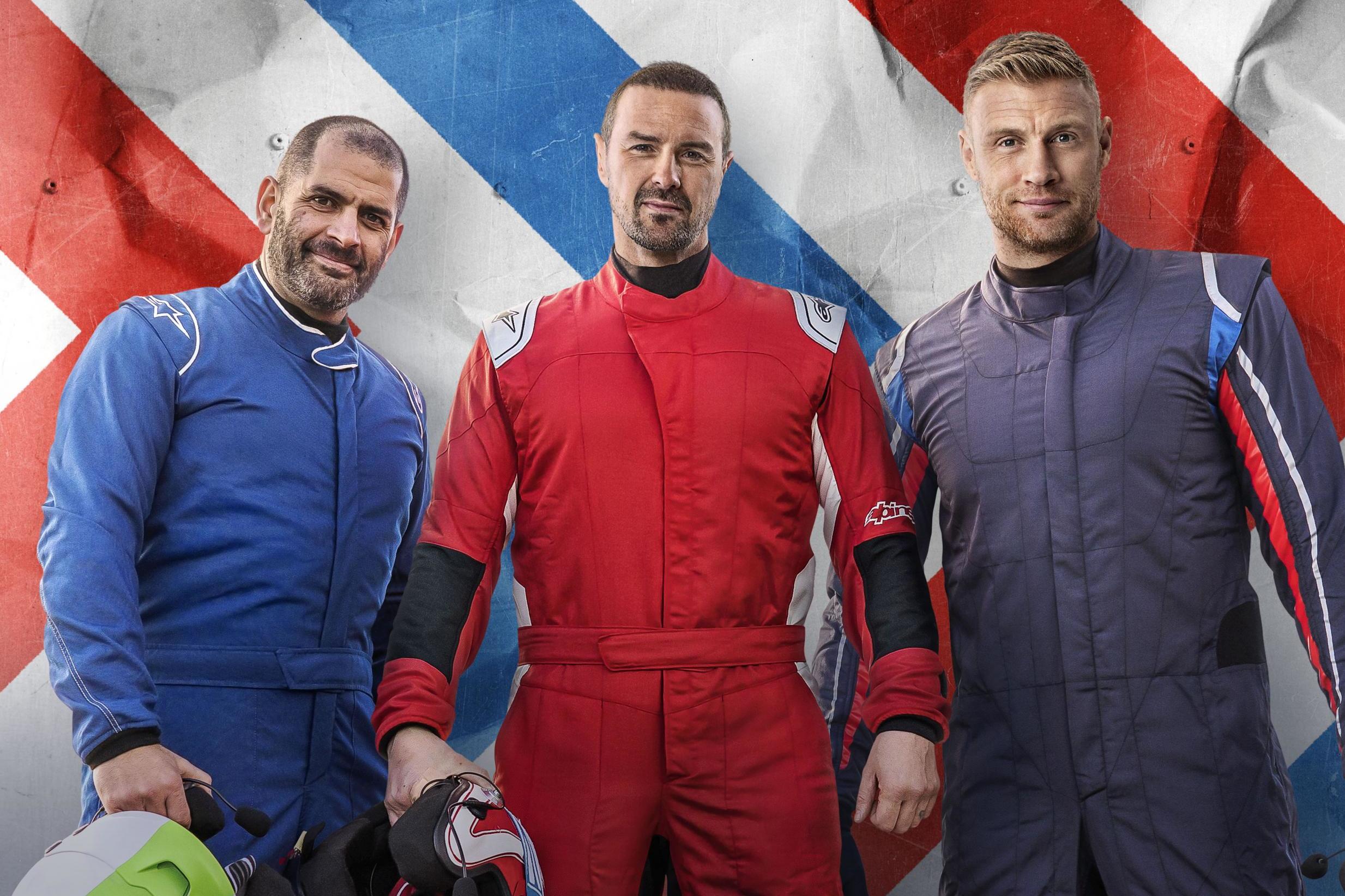 Os apresentadores do Top Gear Chris Harris, Paddy McGuinness e Freddie Flintoff.