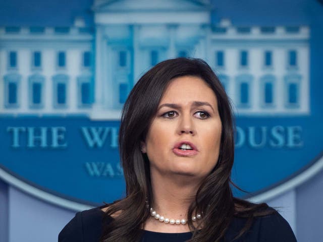 <p>La exsecretaria de prensa de la Casa Blanca Sarah Sanders</p>