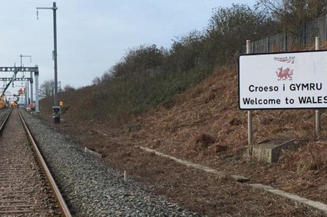 Electrification work on the Great Western line between London Paddington and Cardiff,