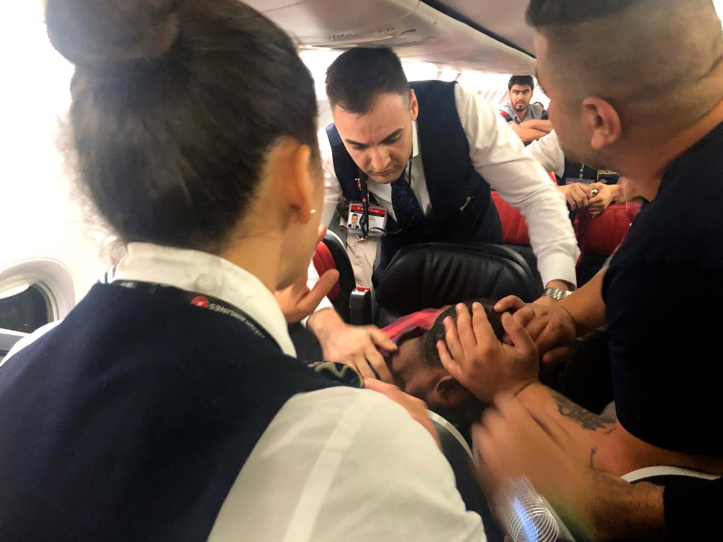 Passengers and crew subdue man who started screaming on Turkish Airlines jet