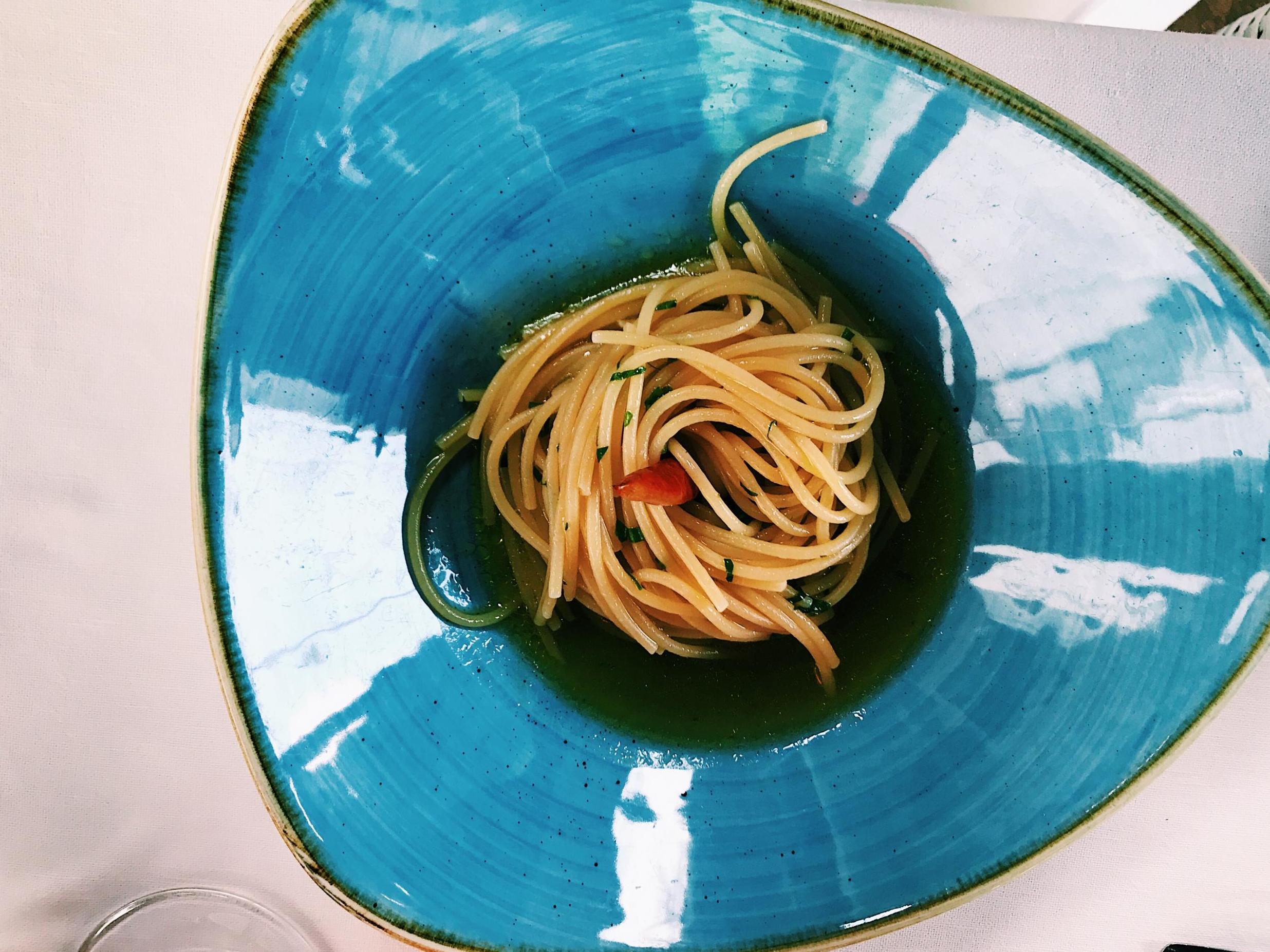 Angelic: spaghetti alla colatura at Al Convento