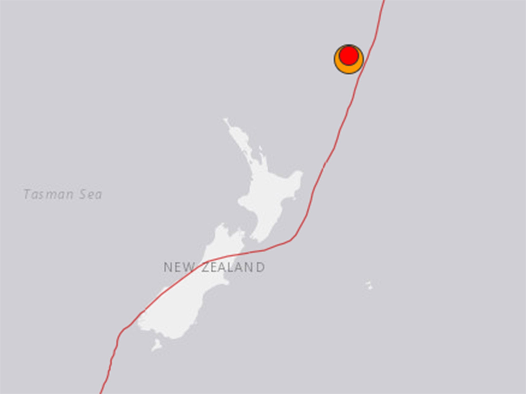 A 7.4 magnitude earthquake struck on Sunday in the Kermadec Islands region of the South Pacific