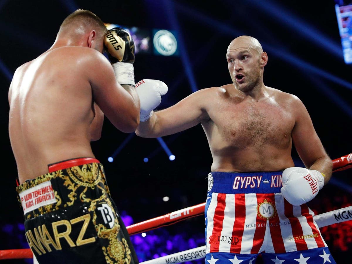 Tyson Fury vs Tom Schwarz result: Lineal heavyweight champion stops German in second round in Las Vegas