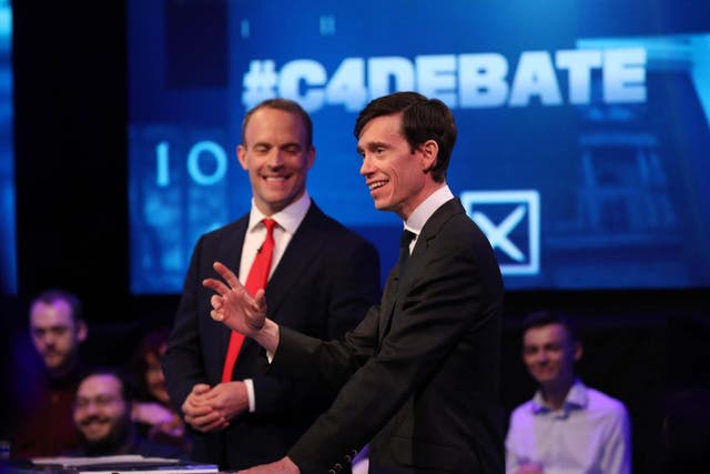 Rory Stewart (right) and Dominic Raab during the television debate