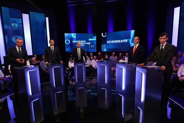 Five of the candidates participated in the Channel 4 debate