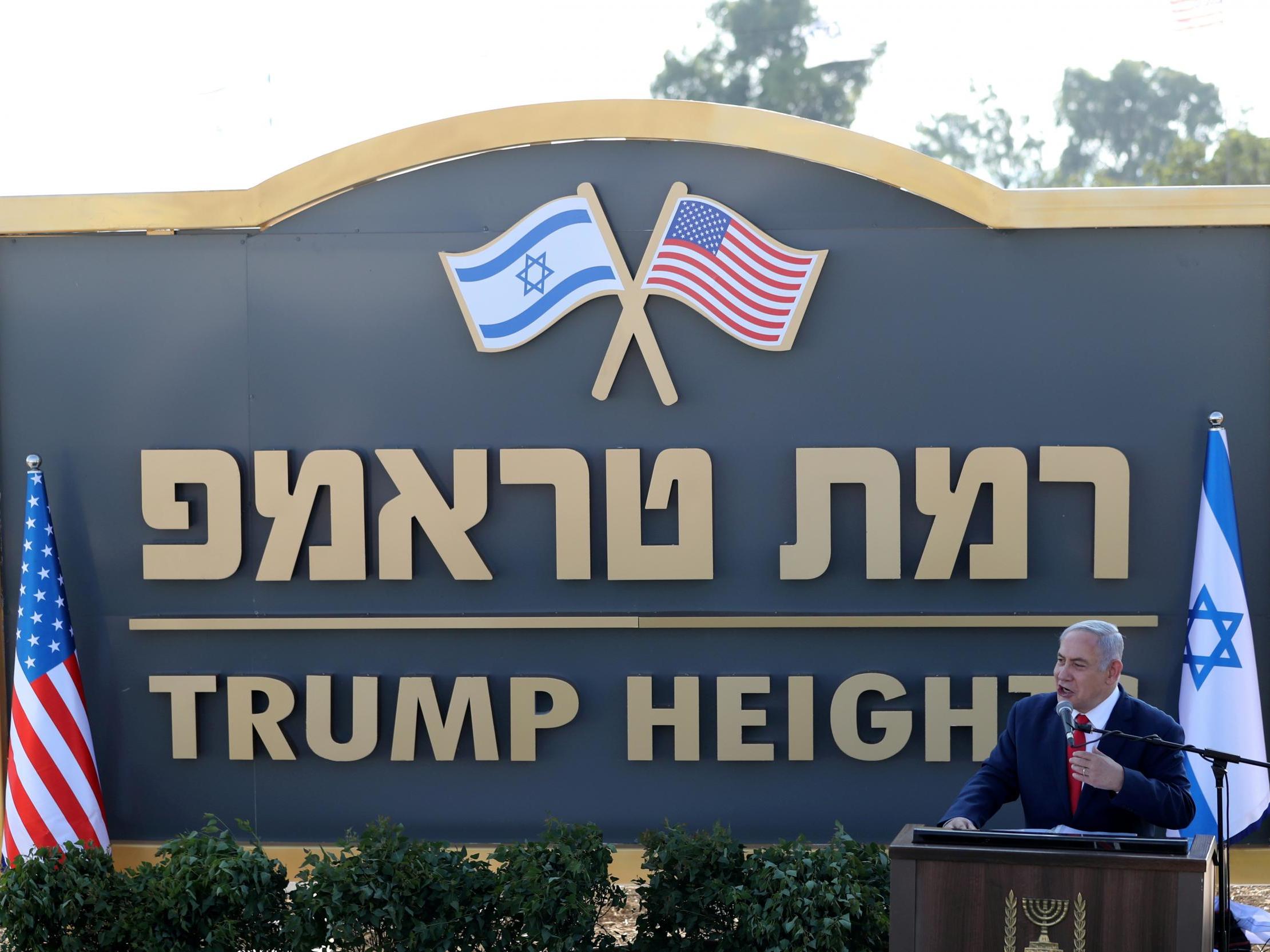 Israel unveils new 'Trump Heights' settlement in occupied territory