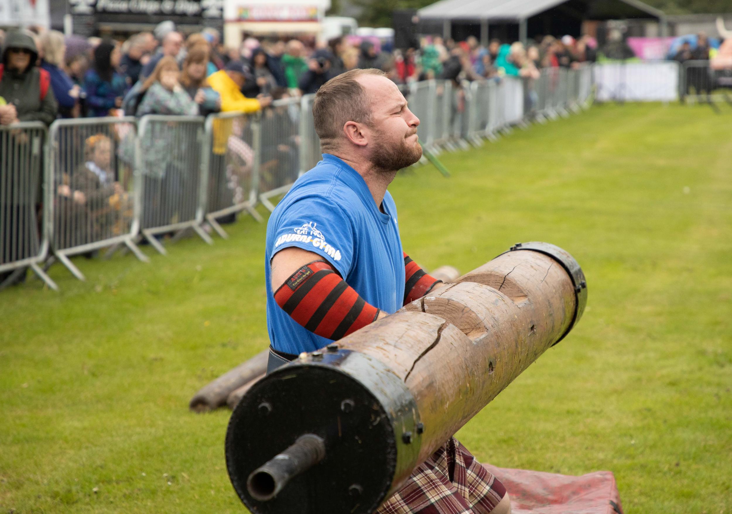 Strong men prove themselves in the onsite Highland games