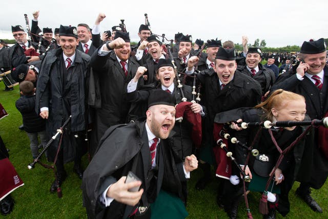All smiles at the British Pipe Band Championships