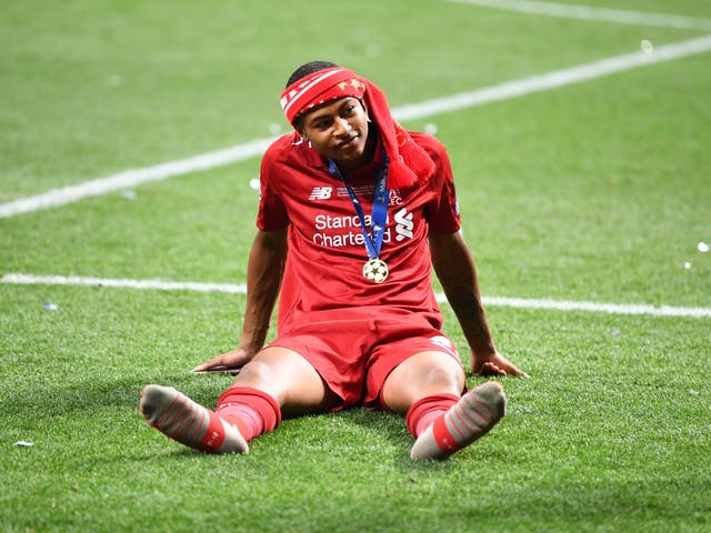 Rhian Brewster after watching Liverpool win the Champions League