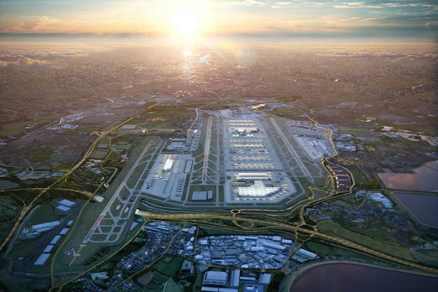 Third programme: the planned location for the new northwest runway at Heathrow, on the left of the image