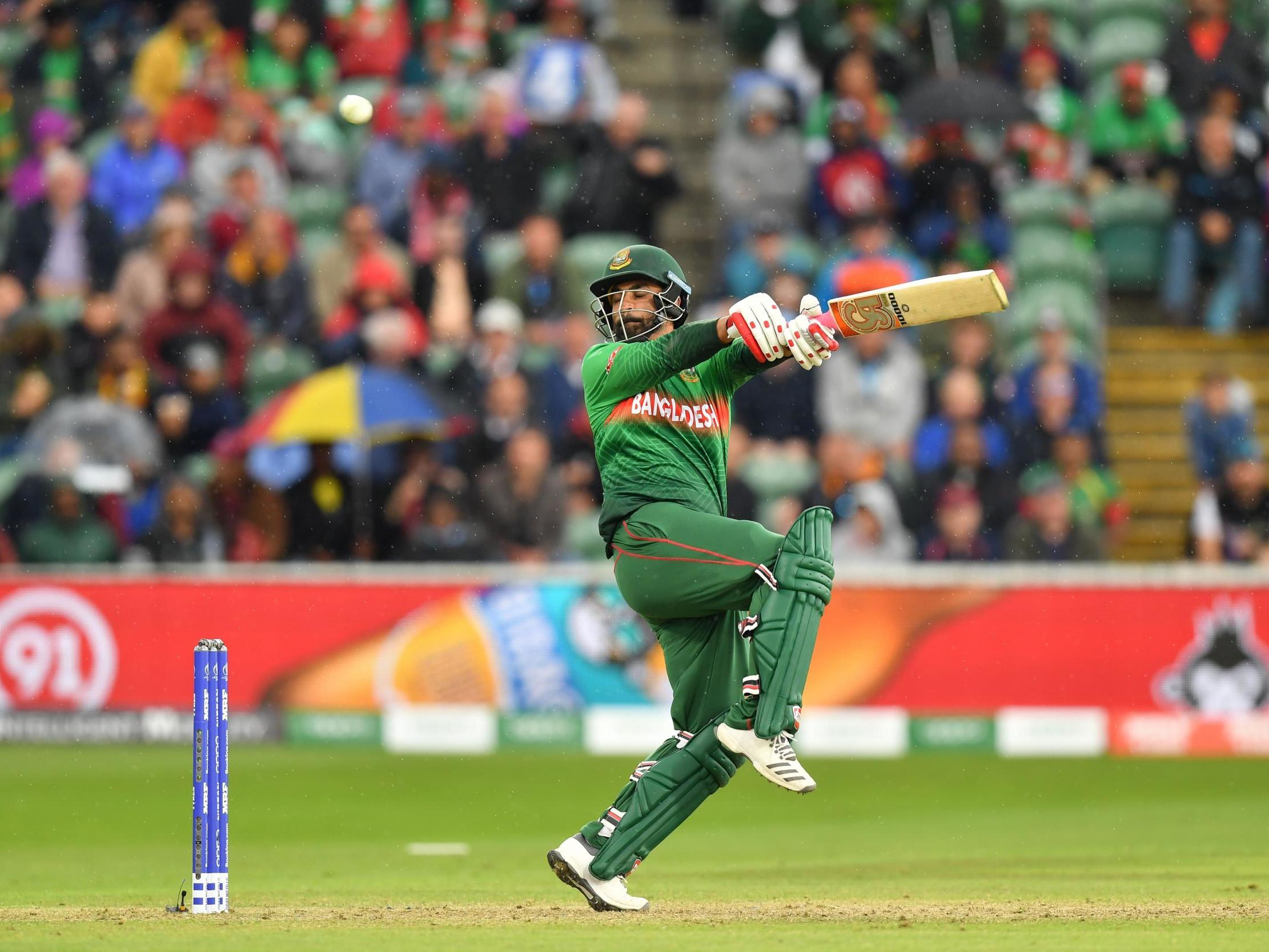 Tamim Iqbal plays a shot during Bangladesh's innings