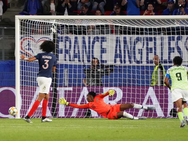 Wendie Renard looked to have wasted the chance to put France ahead only to retake her penalty against Nigeria