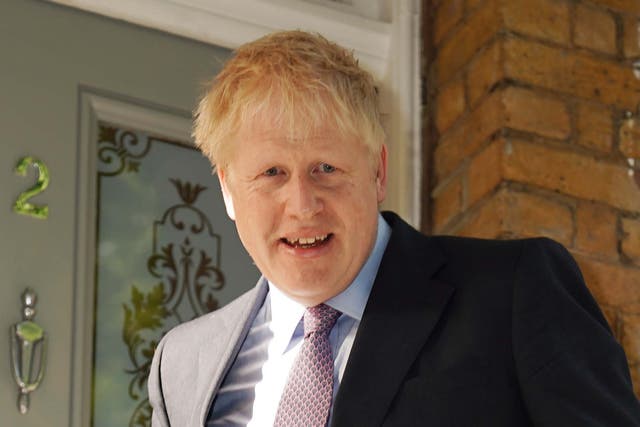 Conservative party leadership candidate Boris Johnson leaves his house in London