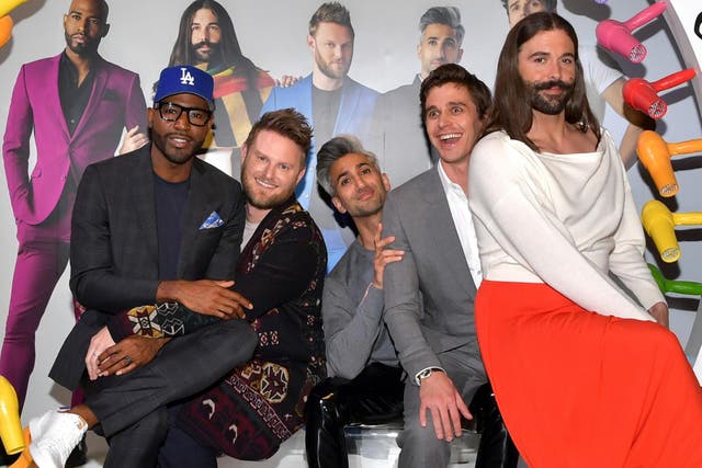 Karamo Brown, Bobby Berk, Tan France, Antoni Porowski, and Jonathan Van Ness attend the Netflix FYSEE Queer Eye panel and reception at Raleigh Studios on 16 May, 2019 in Los Angeles, California.