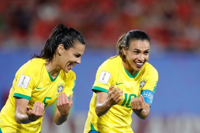 Marta scored her 17th Fifa World Cup goal to surpass Miroslav Klose's existing record