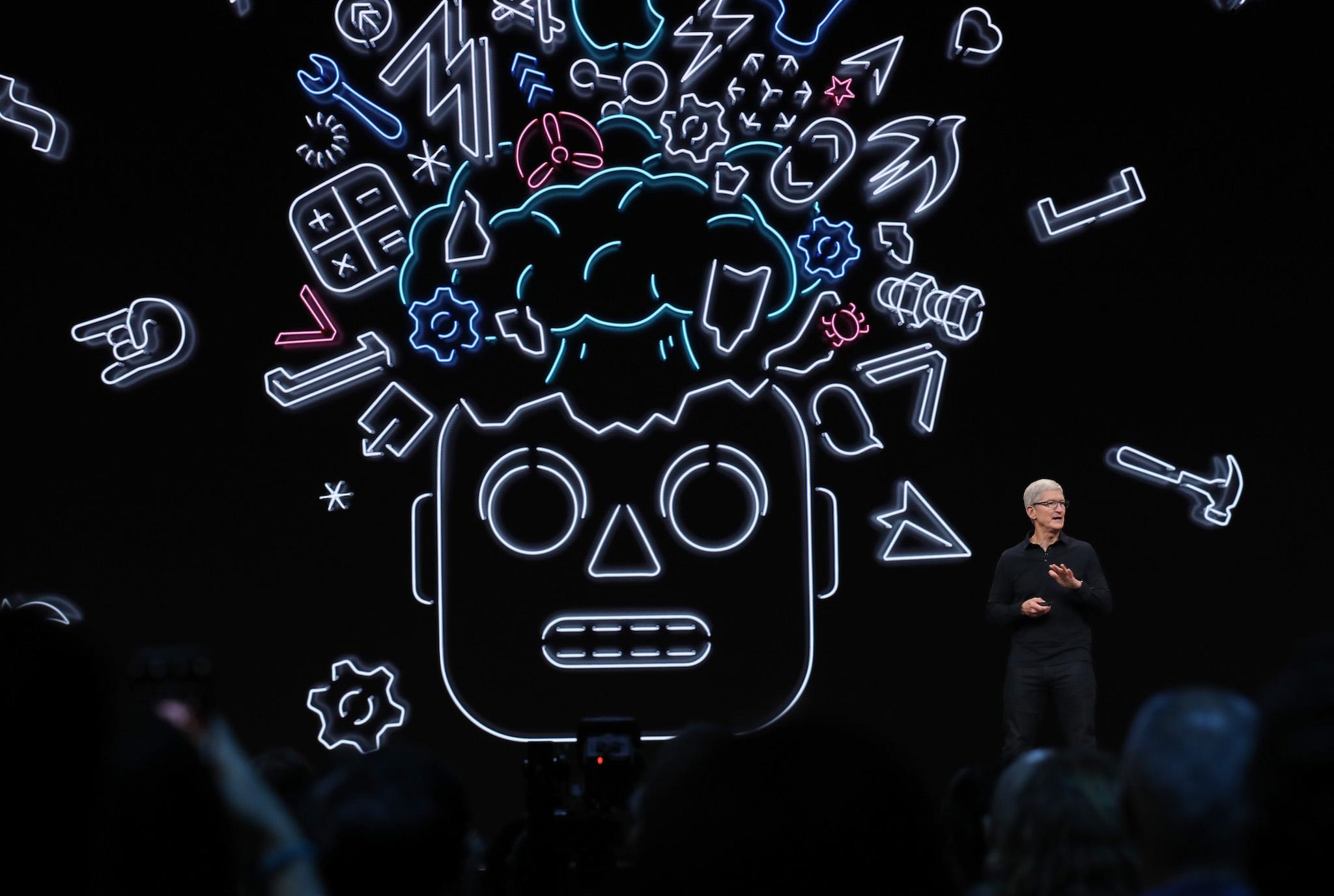 Apple CEO Tim Cook delivers the keynote address during the 2019 Apple Worldwide Developer Conference