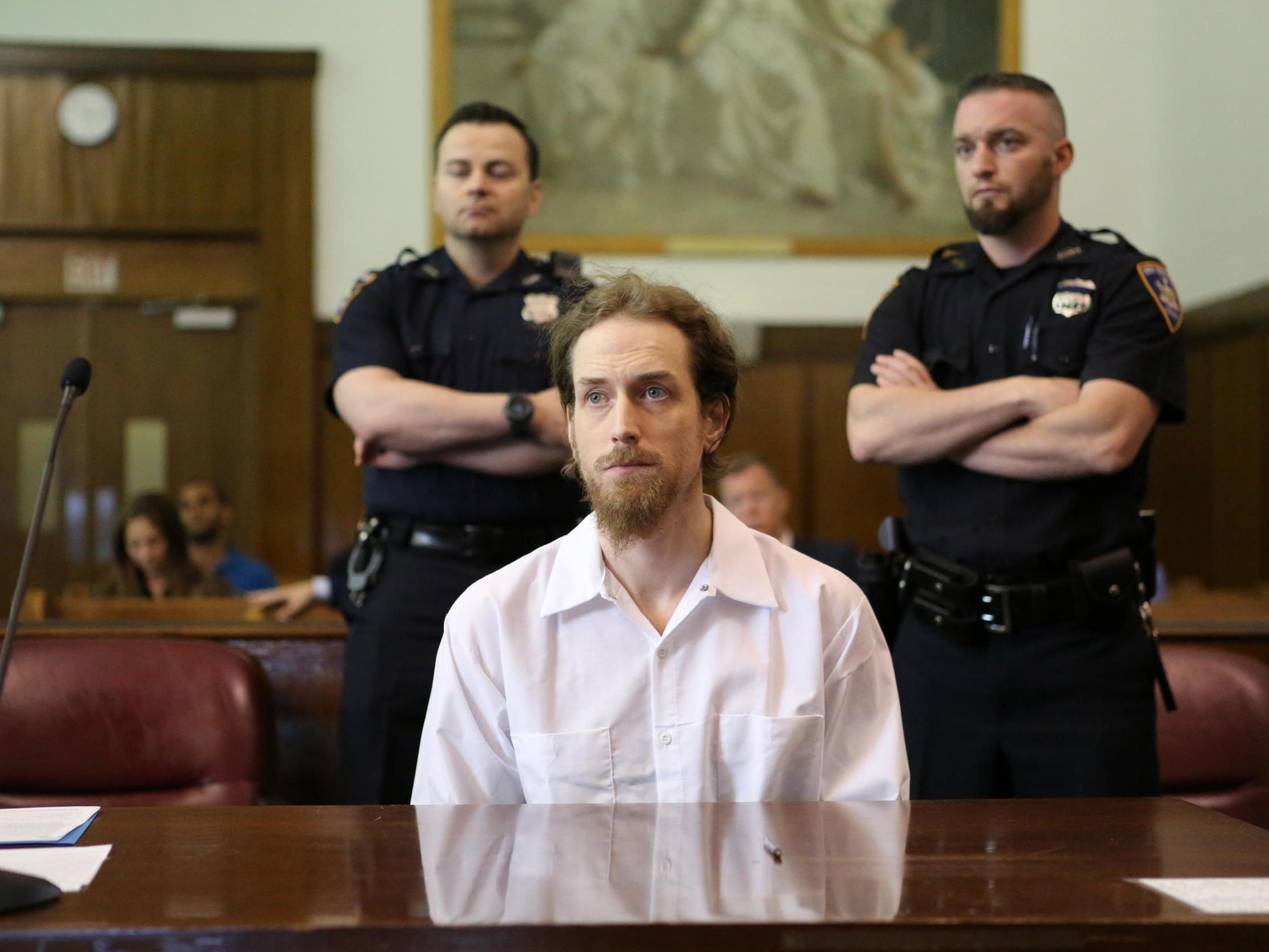Thomas Gilbert Jr (pictured in New York court) is being tried for murder of his father.